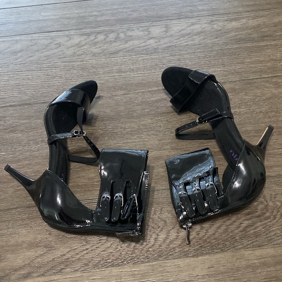 NWT BURJU Amante Thick Ankle Strap Heeled Sandals | Black | size 11 - Picture 9 of 13